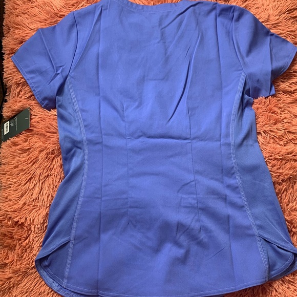 NWT S-XL Womens Light Blue/CEIL Scrub top-Med Couture - Picture 2 of 8